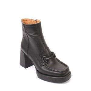PHIL GATIÈR by REPO 23611 Black Leather Zip Up Ankle Boots